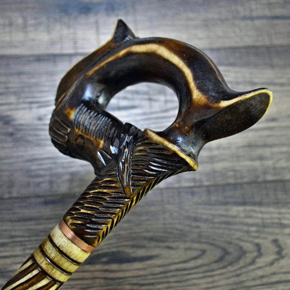 Cane Walking Stick Cane Reed Stick Wooden Handmade Carving (Horse Black)